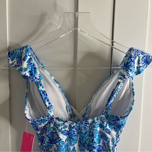 Lilly Pulitzer Vivek One-Piece Swimsuit Turquoise Oasis Size‎ 0 NWT - Picture 9 of 12